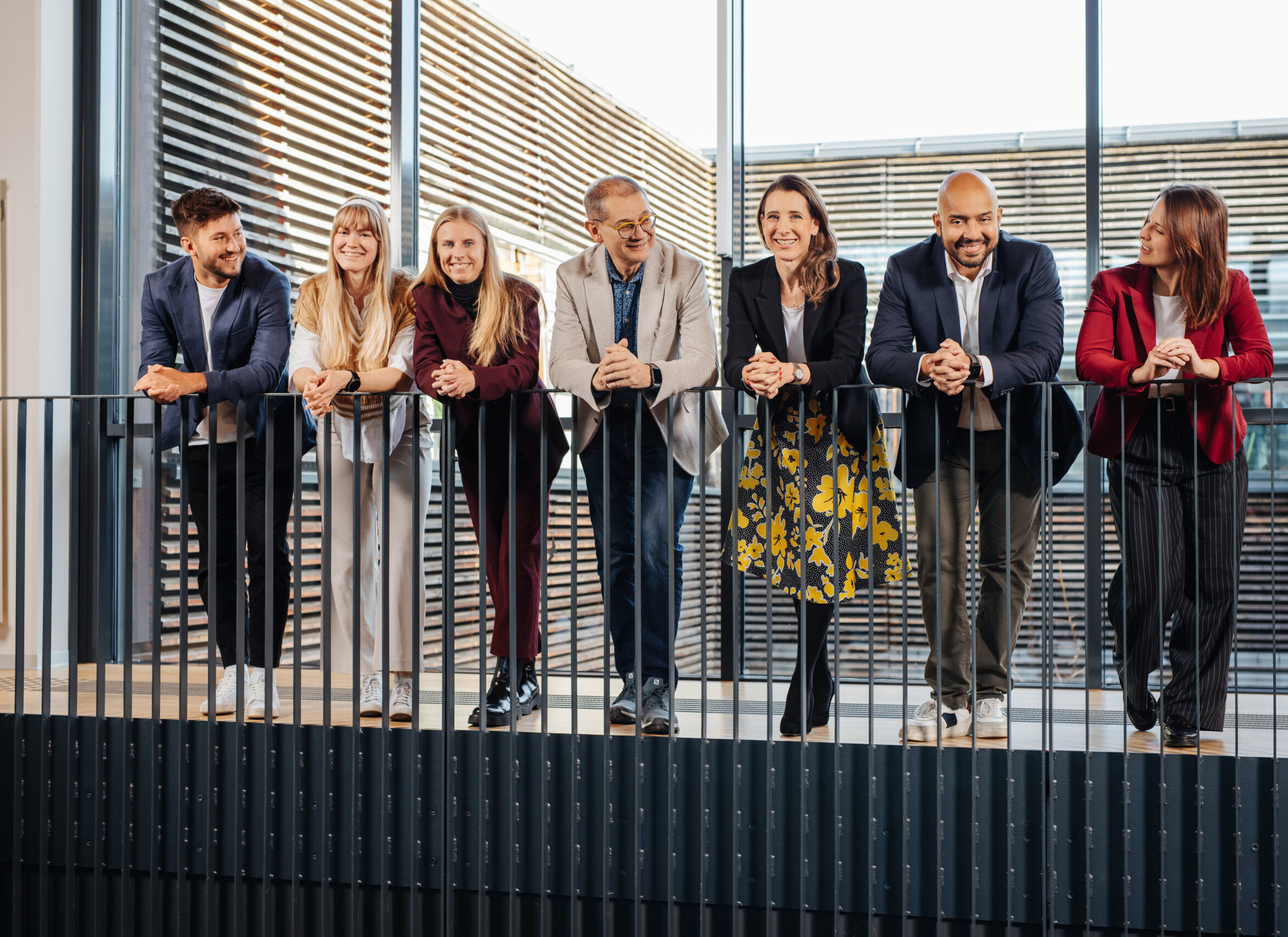 SAC Teamfoto 3 - vlnr Timon Theurl, Viktoria Stallinger, Charleen Michaelis, Robert Gfrerer, Sabine Pöcher, Avinash Mahajan, Lilly Adlgasser