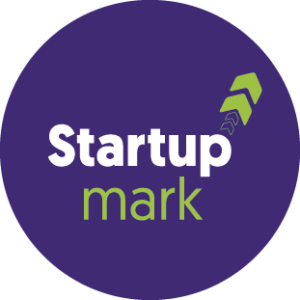 startupmark logo der sfg in lila und weiß-grün